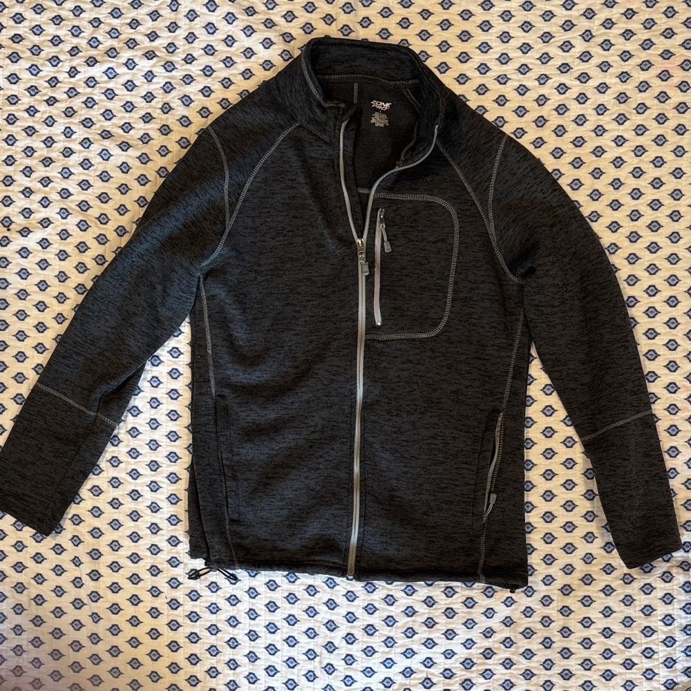 Zone Pro Men's Charcoal Merle Zip-Up jacket Large